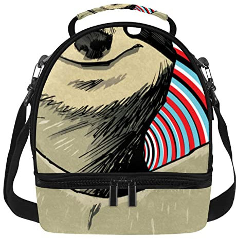 Lonchera térmica de doble piso, con aislamiento, tamaño grande