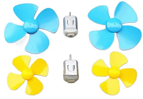 LWOMAN électrique Fait Main Projets de Bricolage Micro Cars Toy Boat Motor, Motor, Small DC Motor 130 DC Motor Hobby Electronic Components, Two Motors and Four Fan Blades modèle Vapeur