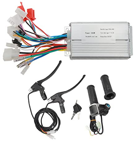 BuyWeek Kit de Contrôleur de Moteur sans Balais pour Vélo Électrique, 36V 48V 250W Kit de Contrôleur de Moteur Levier de Frein Poignée d'Accélérateur pour Vélo Électrique