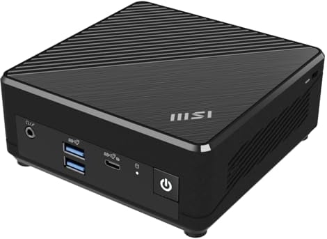 MSI Cubi N ADL-007DE Mini-PC, Intel Prozessor N100, 4GB DDR4, 128GB M.2 SSD, 1x USB 3.2 Gen 2 Type C (DisplayPort Alternate), HDMI 2.0 & DP 1.4, WLAN AC 9462, Bluetooth 5, Windows 11 Pro, Schwarz