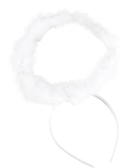 minkissy Engel-halo-stirnband Engelsfeder Stirnband Engel Kopfbedeckung Für Party Engel Stirnband Für Cosplay Engel Haarband Weiß Bilden Zubehör