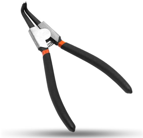 Pinza ad Anelli per Elastici Esterni 90 ° 175 mm, Acciaio al Carbonio Industriale, Antiossidante e Antiruggine