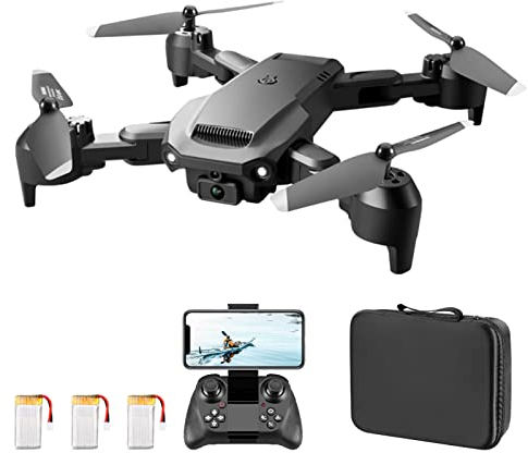 Goolsky Drohne, RC Drohne mit Kamera 6K Hindernisvermeidung Optischer Fluss Schwebender FPV Ferngesteuerte Drohne für Kinder Erwachsene mit Aufbewahrungstasche