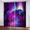 MEVASA Aurora Gardinen Jugendzimmer Jungen Mädchen 3D Vorhänge Lila Romantik Verdunklungsvorhänge Kunst Chic Wohnzimmer Modern Home Dekoration 220 x 215 BxH