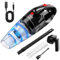 Aspirapolvere manuale a batteria, 12 V, 9500 Pa, con filtro HEPA, mini aspirapolvere per auto, senza fili, con luce LED, set di pulizia per la casa, peli di animali, camper (caricatore rapido)