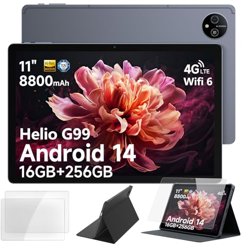 Ulefone Tab A11 Pro Tablet Android 14 2024, 16GB+256GB/1TB SD 11 Zoll Helio G99 Octa-Core 8000mAh 16MP+8MP Gaming Tablets PC Simlockfrei 4G LTE Dual SIM/WiFi 6/BT5.2/GPS OTG inkl Hülle & Schutzfolie