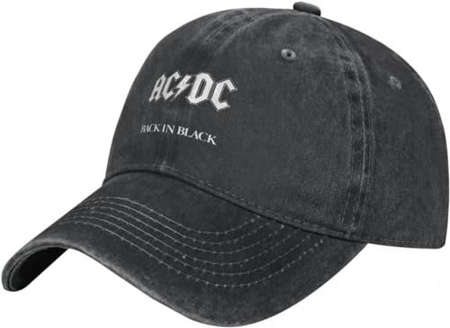 Baseballkappe Snapback Sonnenhut AC-DC Damen-Baseballkappe tailliert schwarz Beanie Hip-Hop-Stil lässig Outdoor Geburtstag Geburtstagsgeschenk für Männer und Frauen