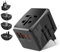 Brightark Reiseadapter Weltweit,Universal Reiseadapter Weltweit mit 2 USB,2 Typ-C und 1AC Steckdose,Internationaler Steckdosenadapter für Deutschland USA England Thailand Adapter,für AC 100-240 V