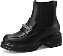 QUEEN HELENA Stivali Chelsea Bassi Stivaletti Casual con Strass Donna X31-46 (Nero, Sistema Taglie Calzature EU, Adulto, Donna, Numero, Media, 35)