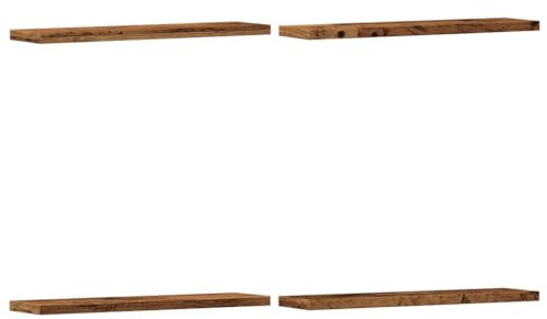 vidaXL Wandregale 4 STK. Altholz-Optik 40x10x1,5 cm Holzwerkstoff, Schweberegal, schwebendes Regal, Hängeregal, Wandboard, Regal, Regalbrett, CD-Regal