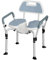ybaymy Shower Chair with Hygiene Cut-Out, U-shaped Shower Seats for Elderly 6 Height Adjustable Shower Stool with Backrest Armrests Non-Slip Foot Pads Heavy-duty Bath Stools for Seniors Disabled