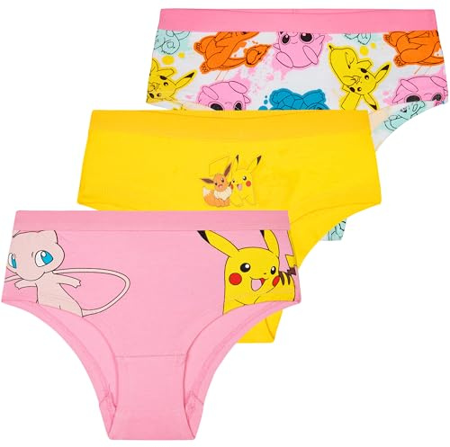 Get Trend Pokemon Knickers for Girls Teens Breathable Panties Pikachu Underwear Pack of 3 Soft Hipster Underpants Anime Gifts (13-14 Years, Multi Pokemon 3 Pack)