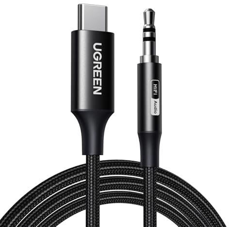 UGREEN USB C auf Klinke Aux Kabel, aux auf usb c klinke Kabel mit DAC Chip 384khz/32bit für iPhone 16/16pro/16plus/16pro max, S25/S25 Plus/S25 Ultra usw. (1M)