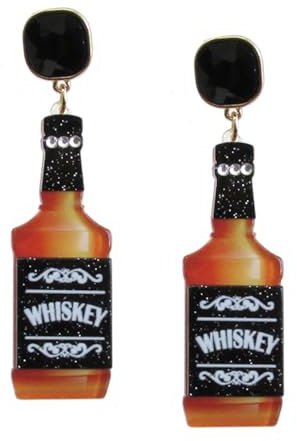 Jewellery Acryl-Whiskey-Flaschen-Ohrhänger, Metall, ohne Edelstein Jewellery
