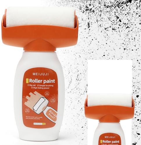 MIUUIPI Wandfarbe Ausbessern Weiß, 2 in 1 Wandreparatur RollbüRste, 500g Wandfarbe Roller mit Wandreparaturpast, Wand Ausbessern Roller für Wandkratzer Graffiti Flecken Risse Beschädigte