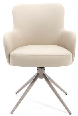 BERYTH Esszimmerstuhl 1 Stück Küchenstuhl mit Rückenlehne Drehstuhl mit 360° Drehung mit Automatischer Rückstellung Polsterstuhl Armlehnstuhl, bis 120 kg belastbar für Wohnzimmer, Esstisch, Lounge