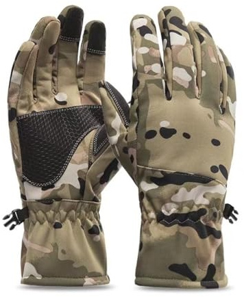 BODOBTF Warme rutschfeste Angelhandschuhe für den Winter, Outdoor, wasserdicht, Touchscreen, Ski, Camping, Radfahren, Sport