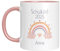 Tasse Schulkind 2025 mit Namen - Personalisiert - Einschulung - Geschenke - Regenbogen - Geschenk für Erstklässler - Schule - Grundschule - Geschenkidee - Schulbeginn (Rosa)