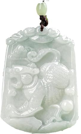 ZYOQYG Natürliche Jade-Halskette für Damen, Klasse A, handgefertigt, chinesisches Tierkreismuster, Amulett, Anhänger (Tiger)
