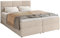BROMARKT Boxspringbett mit Bettkasten Polsterbett mit Bonell-Matratze und Topper Doppelbett mit Stauraum Bett für Schlafzimmer gepolstertes Kopfteil Boston 180x200 Härtegrad H3 Samtstoff Beige
