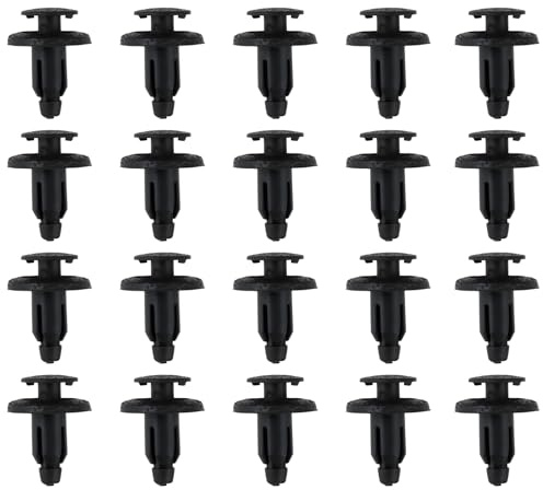 YINETTECH Lot de 20 Clips de Carénage en Plastique Noir Compatible avec Honda 90683GR1003 Et 90683MBW003 Fixations de Panneau de Moto