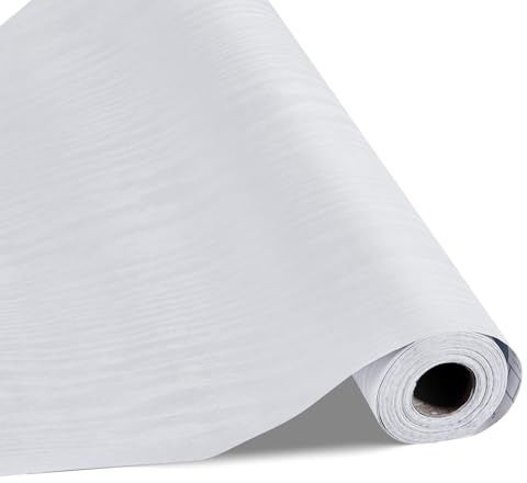 VEVOR Papier Peint Adhésif Mural, 45 cm x 10 m, Rouleau Papier Peint Autocollant en Vinyle, Motif Texture Bois Blanc, Imperméable, pour Revêtement Mural, Chambres, Cuisines, Salles de Bain, Bureaux