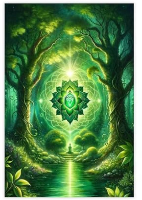 NLKQHTF Mandala-Poster, Motiv: Grünes Heilung, Leinwand, Poster, Schlafzimmer, Dekoration, Landschaft, Büro, Raumdekoration, Geschenk, 30 x 45 cm