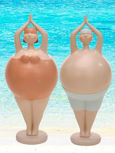 Pommerntraum ®| 2-er Set Maritime Dekorationsfiguren Sammlerfiguren mollige Badenixe und Mr. Baywatch (Mann + Frau)