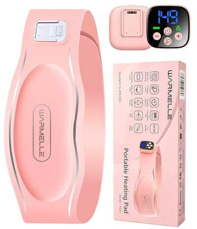 WARMELLE Perioden Wärmegürtel, Tragbares Heizkissen Kabellos mit 6 Temperaturschritten Einstellbar Elektrischer Menstruations Wärmegürtel Periode 5000 mAh Langlebig & Robust für Frauen und Mädchen