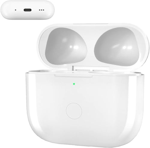 USB-C Carcasa de Carga inalámbrica Compatible con Air Pod 3rd(2021), con Funda de Cuero Reemplazo Original Type-C Wireless Charging Case con Botón de Sincronización Bluetooth