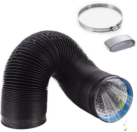 Tumble Dryer Vent Hose Dryer Vent Hose with a Clamp and Tape, Extra Long Extractor Fan Duct Pipe 3 4 4.7 inch, 2- Layer Aluminum Foil HVAC Ducting for Bathroom, Kitchen(3.9in(10cm),L 29.5ft(900cm))