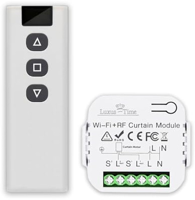 LIVOLO Rollladenschalter Touch im dreifachen Glasrahmen für Jalousien Markiesen mit Motor Unterputzeinbau Rollladen Motorbetrieben Weiß Schwarz Grau Gold (Erweiterung WLAN Modul + Fernbedienung)