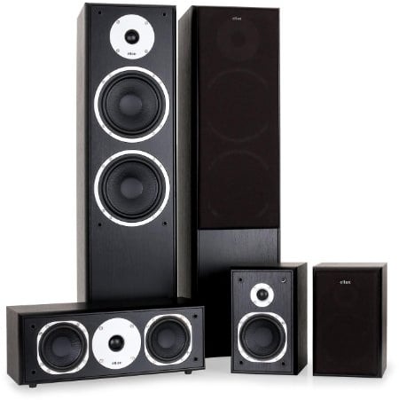 Eltax Universe 5.0 Surround Lautsprechersystem (2x Satellitenlautsprecher, 1x Centerlautsprecher, 2x Standlautsprecher)