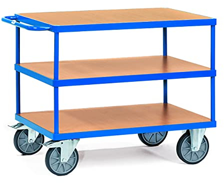 Fetra Transportgeräte mtpic2422 F 500 Regal Wagen mit Tablett, rechteckig, 3 270 mm, 585 mm, 900 mm, 1000 mm x 700 mm Plattform, 200 mm Rollen Durchmesser