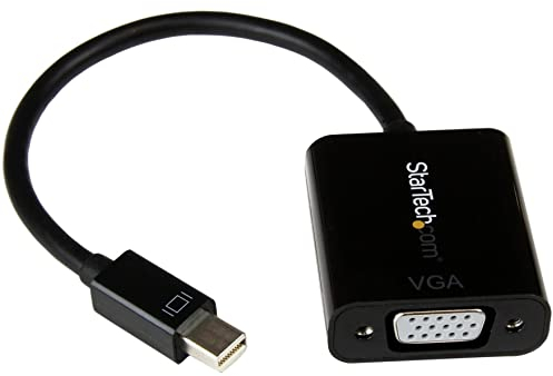 StarTech.com Adaptateur Mini DisplayPort vers VGA - Convertisseur Actif mDP vers VGA - 1080p - mDP ou TB 1/2 Mac/PC vers Écran/Projecteur/Affichage VGA - Dongle mDP 1.2 vers VGA - Noir (MDP2VGA2)