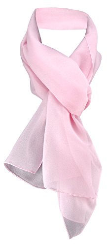 TigerTie Damen Chiffon Halstuch rosa zartrosa Uni Gr. 160 cm x 36 cm - Schal