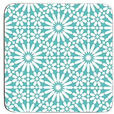 Premier Housewares 1203646 Garland Coasters - Set of 4, Blue, H1 x W10 x D10cm
