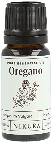 Nikura Oregano Essential Oil - 10ml | 100% Pure Natural Oils | Perfect for Cleansing Skin, Diffusers, Aromatherapy | Great for Self Care, Soap Making, Candles | Vegan & UK Made