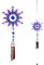Windspiel, bunt, handgefertigt, Violett mit Glasperlen