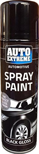 250ml Auto Spray Paint Black Gloss 1901 Spray Can Household Car Van Bike Aerosol Paint (2 Pack)