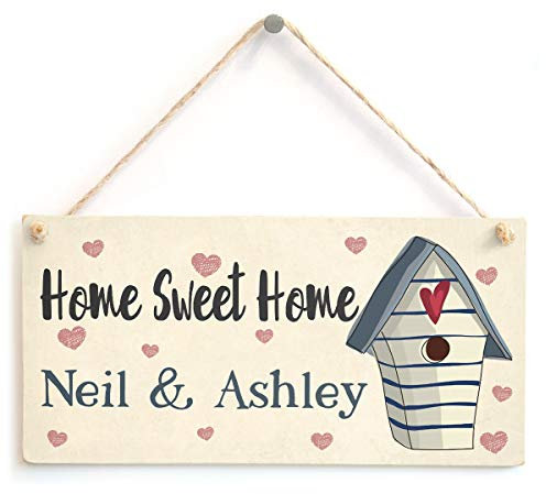 Personalised Home Sweet Home Sign - Cute Unique Family Welcome Plaque