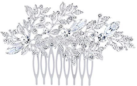 EVER FAITH® CZ österreichischen Kristall kunstvolles Vintage Style Muster Hochzeit Haarkamm Haarschmuck (Stil 2)