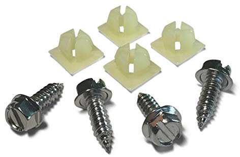OttoSpeed Chrome License Plate Screws - OE Style Fastener Kit with Nylon Inserts for Fastening License Plates, Frames & Covers (Chrome Plated)