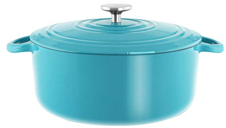 Chantal Emailliertes Gusseisen-Kochgeschirr, 7 Liter, Dutch Oven, Meerblau