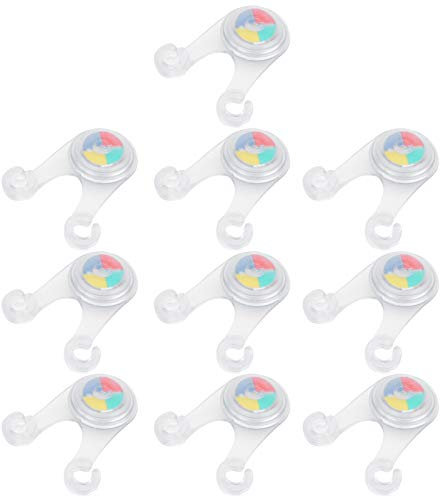 Keenso 10pcs LED Camping Rope Hanging Light, Camping Rope Warning Guard Lights Outdoor Silicone Camp Tent String Rope Warning Lights(Full Colour)