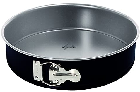 Lagostina Gustosa Tortiera Apribile con Cerniera in Acciaio Antiaderente per Forno, Nero, Diametro 28 cm
