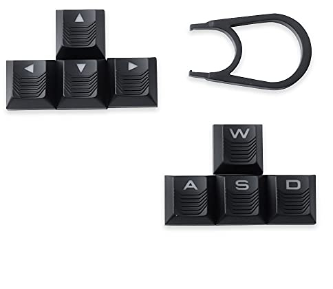 HUYUN Texture Tactility Backlit Keycaps Replacement for Cherry 2.0/5.0/6.0/9.0 Alienware AW510K/ikbc S200/K70 RGB MK.2 LP Low Profile Keyboard (Black)