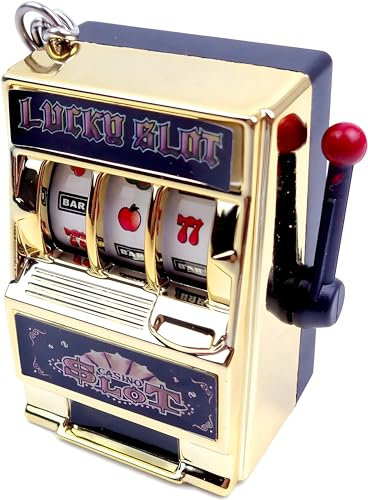 MAGIKON Mini Spielautomat Spielzeug, lustige Glücksspielautomat Bank mit Spinnrolle und Schlüsselanhänger, schön als kreatives Festival Geschenk Geburtstag Kuchen Dekoration
