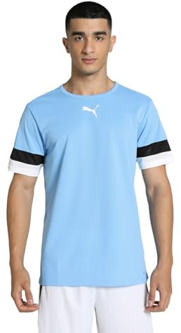 PUMA Herren Fußball teamRISE Trikot Jersey, hellblau schwarz weiß, XL