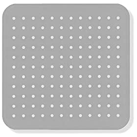 GEMITEX Tappetino per Doccia Antiscivolo GRIGIO Made in Italy, Resistente alla muffa, antibatterico, con ventosa, Tappetini da bagno anti slip, 53x53 cm, 100% PVC.